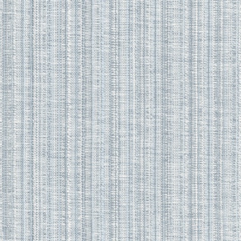 Simon Blue Faux Woven Stitch Texture Wallpaper