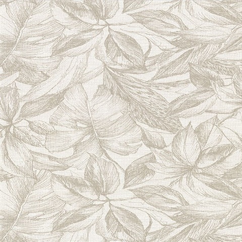 Simone Cream Tropical Vinyl Wallpaper