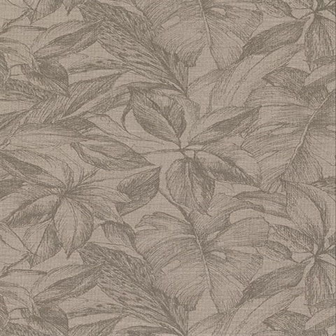 Simone Light Brown Tropical Vinyl Wallpaper