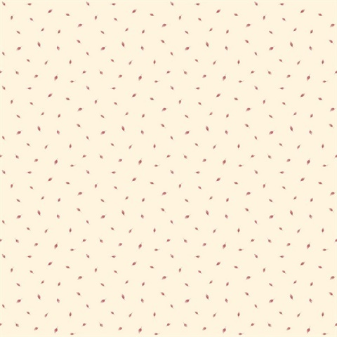 Single Leaf Toss Beige Wallpaper
