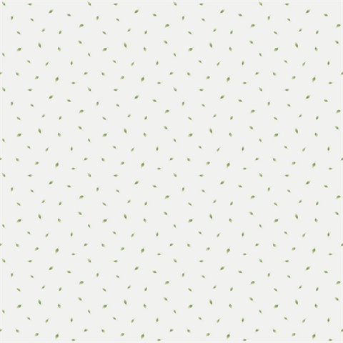 Single Leaf Toss Green Wallpaper