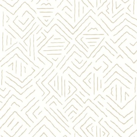 Sirih Beige Tribal Wallpaper