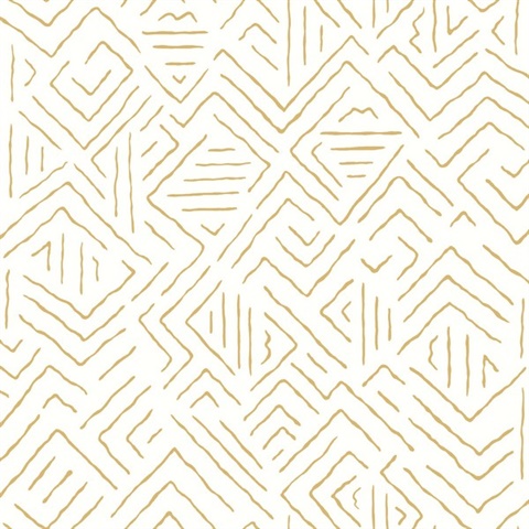 Sirih Ochre Tribal Wallpaper