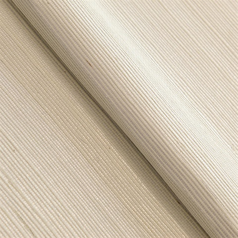 Sisal Cream On Silver Handwoven Grasscloth Wallpaper
