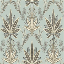 Sisal Eden Teal Natural Grasscloth Wallpaper