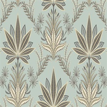 Sisal Eden Teal Natural Grasscloth Wallpaper