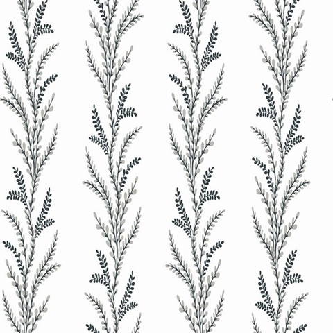 Sisal Exbury Black and White Natural Grasscloth Wallpaper