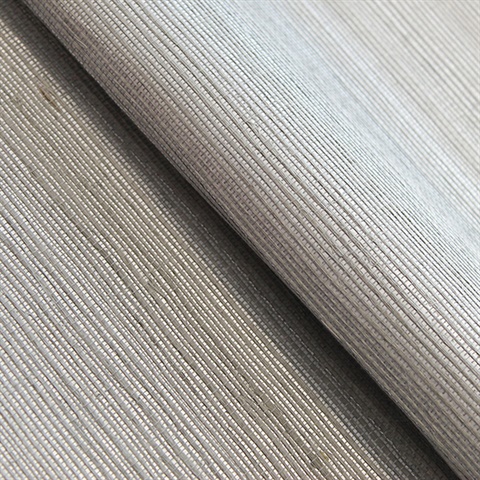 Sisal Gray on Silver Handwoven Grasscloth Wallpaper