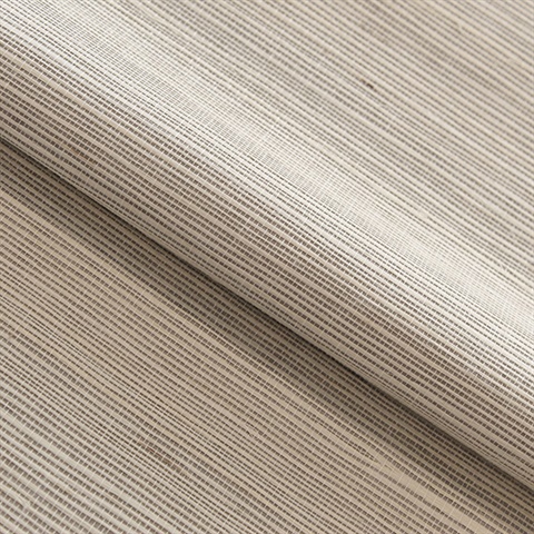 Sisal Natural on Taupe Handwoven Grasscloth Wallpaper