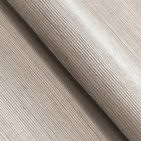 Sisal Taupe on Silver Handwoven Grasscloth Wallpaper