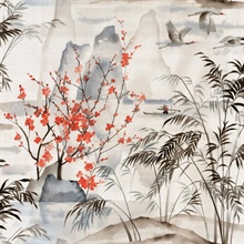 Sise Lane Coral Japanese Natural Grasscloth Wallpaper