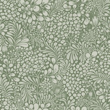 Siv Dark Green Botanical Scandanavian Wallpaper