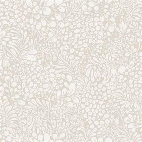 Siv Dark Grey Botanical Scandanavian Wallpaper