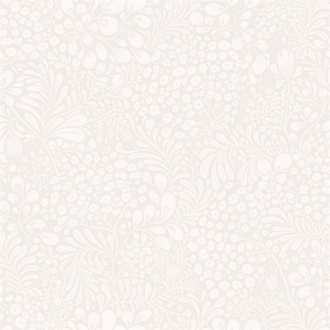 Siv Light Grey Botanical Scandanavian Wallpaper