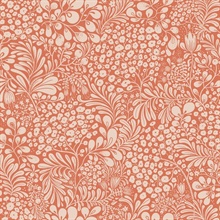 Siv Red Botanical Scandanavian Wallpaper