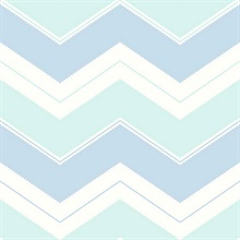 Sky Blue & Baby Blue Zig Zag Chevron Wallpaper