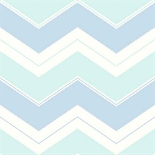 Sky Blue & Baby Blue Zig Zag Chevron Wallpaper