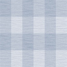 Sky Blue & Blue Rugby Gingham Check Plaid Wallpaper