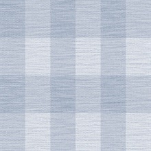 Sky Blue & Blue Rugby Gingham Check Plaid Wallpaper