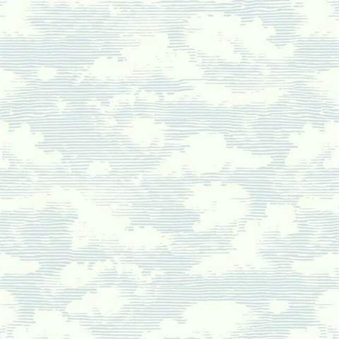 Sky Blue Cloud Cover Prepasted Wallpaper