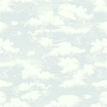 Sky Blue Cloud Cover Prepasted Wallpaper