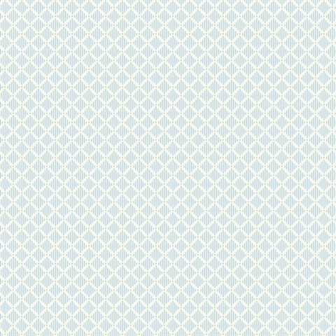 Sky Blue Diamond Gate Trellis Wallpaper