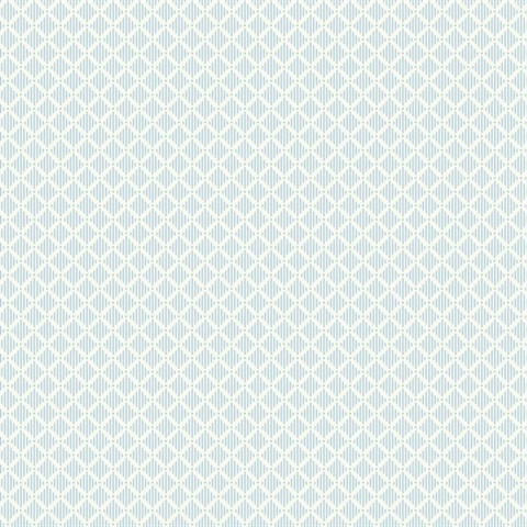 Sky Blue Diamond Gate Trellis Wallpaper