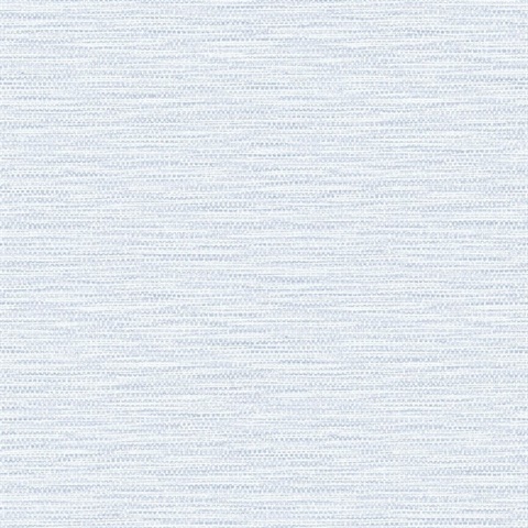 Sky Blue Faux Linen Weave Wallpaper