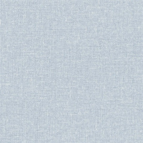 Sky Blue Faux Woven Linen Textured Wallpaper