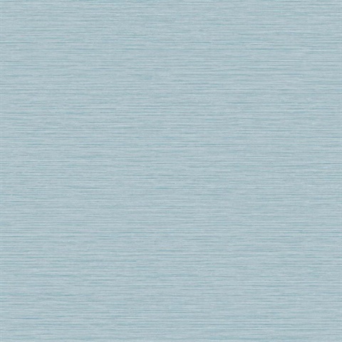 Sky Blue Horizontal Stria Patterned Wallpaper