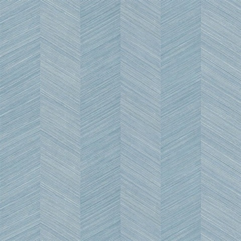 Sky Blue Sisal Vertical Chevron Stripe Wallpaper