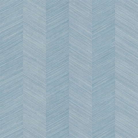 Sky Blue Sisal Vertical Chevron Stripe Wallpaper