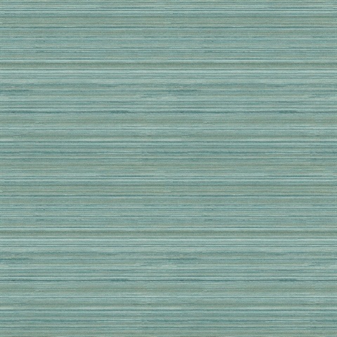 Skyler Teal Horizontal Striped Weave Wallpaper