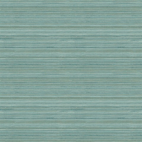 Skyler Teal Horizontal Striped Weave Wallpaper