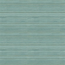 Skyler Teal Horizontal Striped Weave Wallpaper