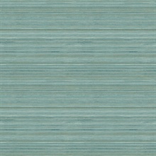 Skyler Teal Horizontal Striped Weave Wallpaper