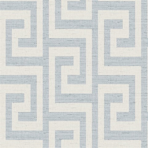 Skylight Luna Retreat Greek Key Linen Texture Wallpaper