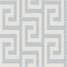 Skylight Luna Retreat Greek Key Linen Texture Wallpaper