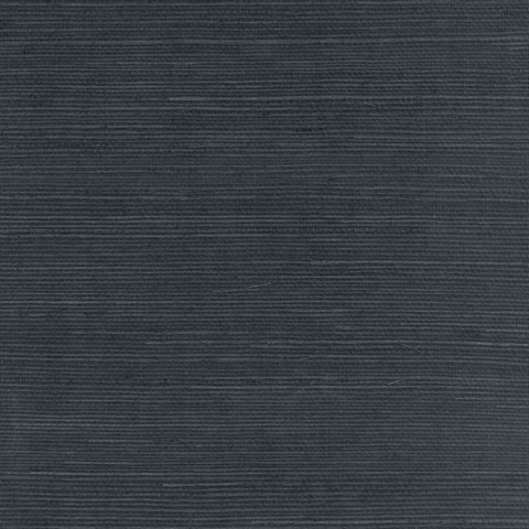 Slate Blue Natural Grasscloth Wallpaper