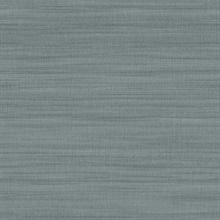Slate Blue Washed Horizontal Silk Linen Wallpaper