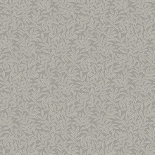 Small Leaf Trail Pewter Wallpaper