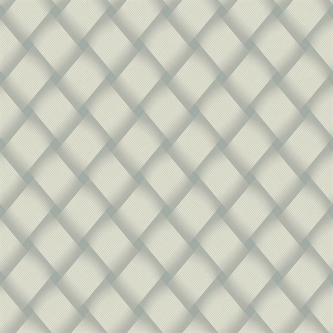 Smokey Blue Bayside Large Basket Weave Wallpaper