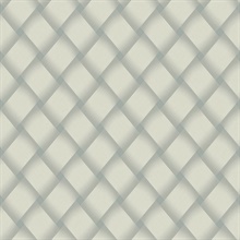 Smokey Blue Bayside Large Basket Weave Wallpaper