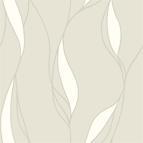 Society Hill Dove Abstract Leaf Wallpaper