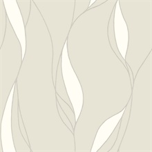 Society Hill Dove Abstract Leaf Wallpaper