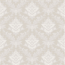 Sofia Light Grey Damask Wallpaper