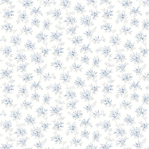 Sofiane Blue Botanical Trail Wallpaper