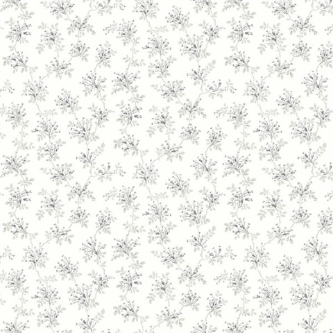 Sofiane Grey Botanical Trail Wallpaper