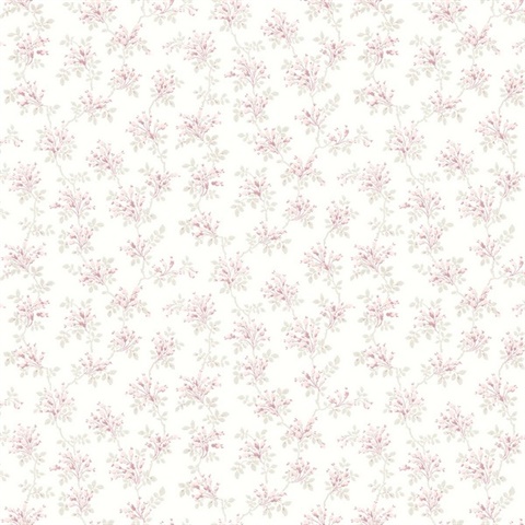 Sofiane Pink Botanical Trail Wallpaper