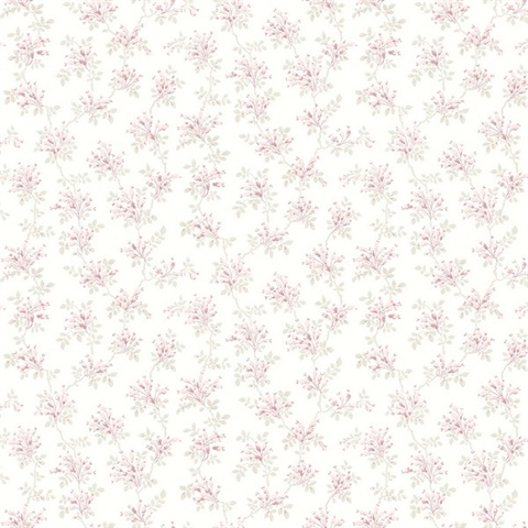 Sofiane Pink Botanical Trail Wallpaper